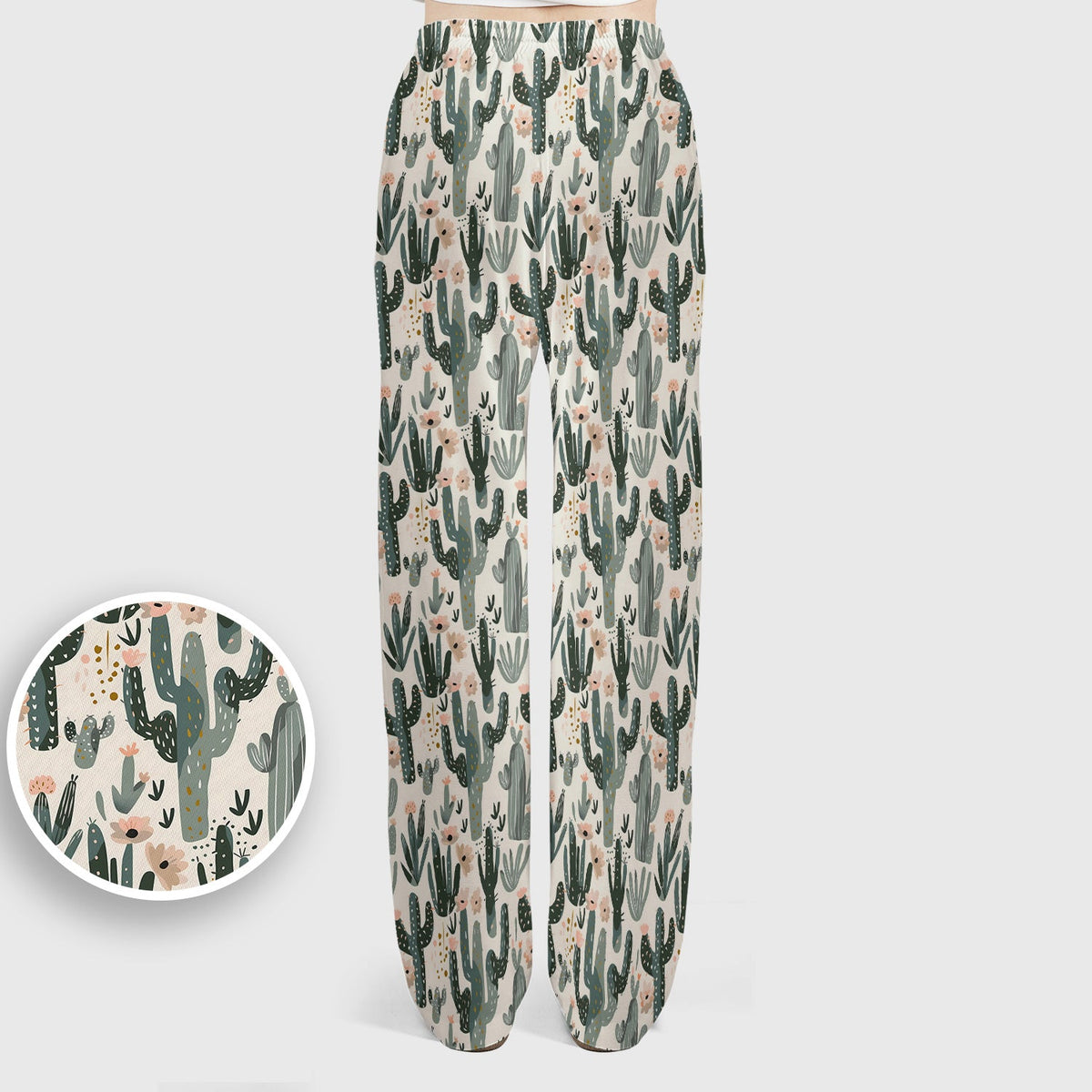 Green Cactus Desert Blossom Nurse Scrub Set