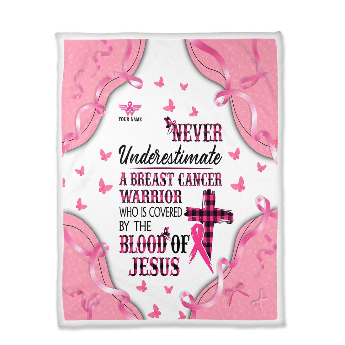 Personalized Breast Cancer Warrior Faith Nurse Blanket