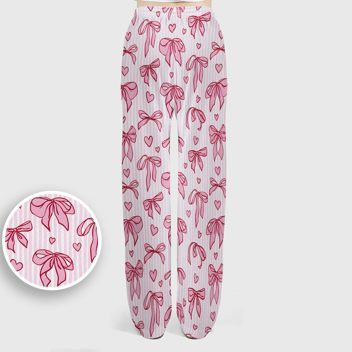 Pink Bow Heart Stripe Nurse Scrub Set