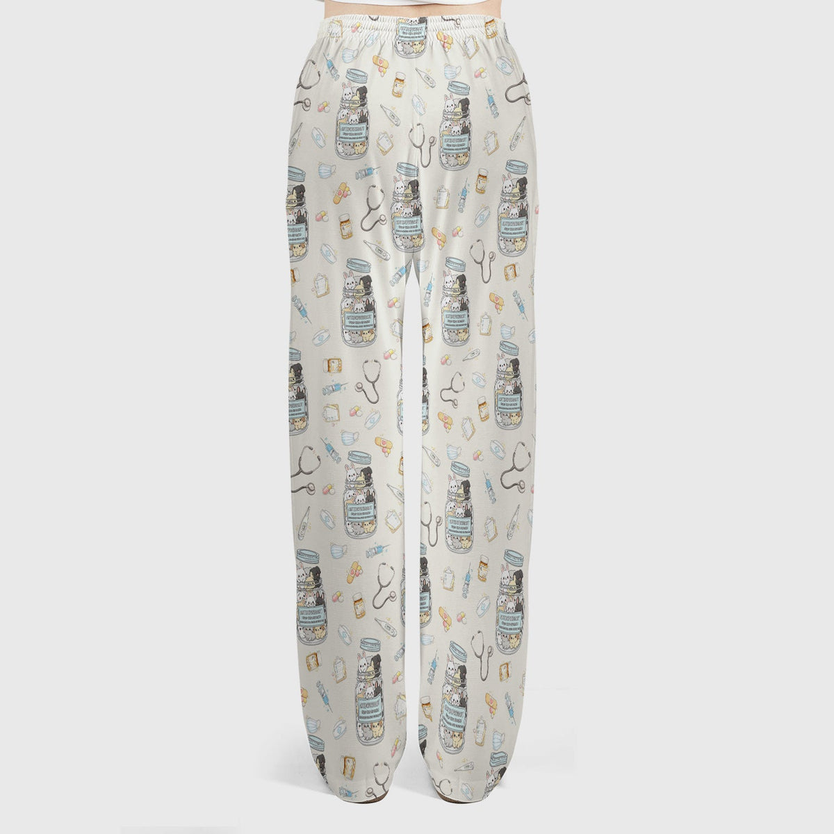 Whimsical Antidepressant Rabbit Jar Nurse Scrub Set