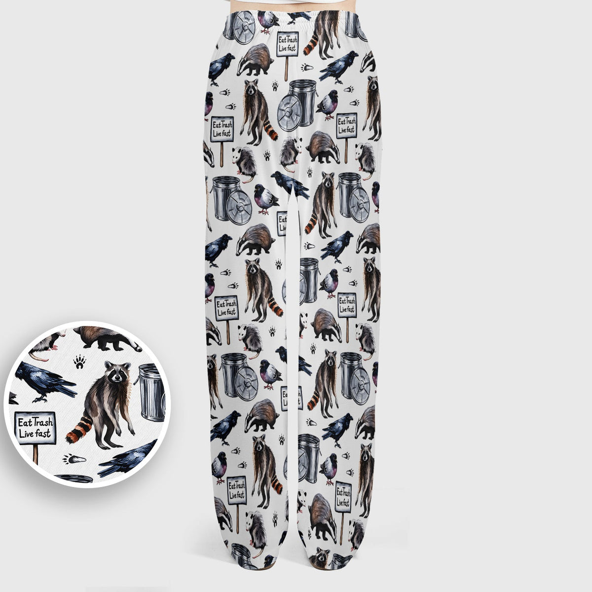 Raccoon Opossum Eat Trash Nurse Scrub Set
