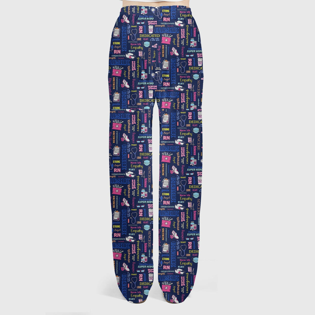 Colorful Nurse Life Typography Scrub Set