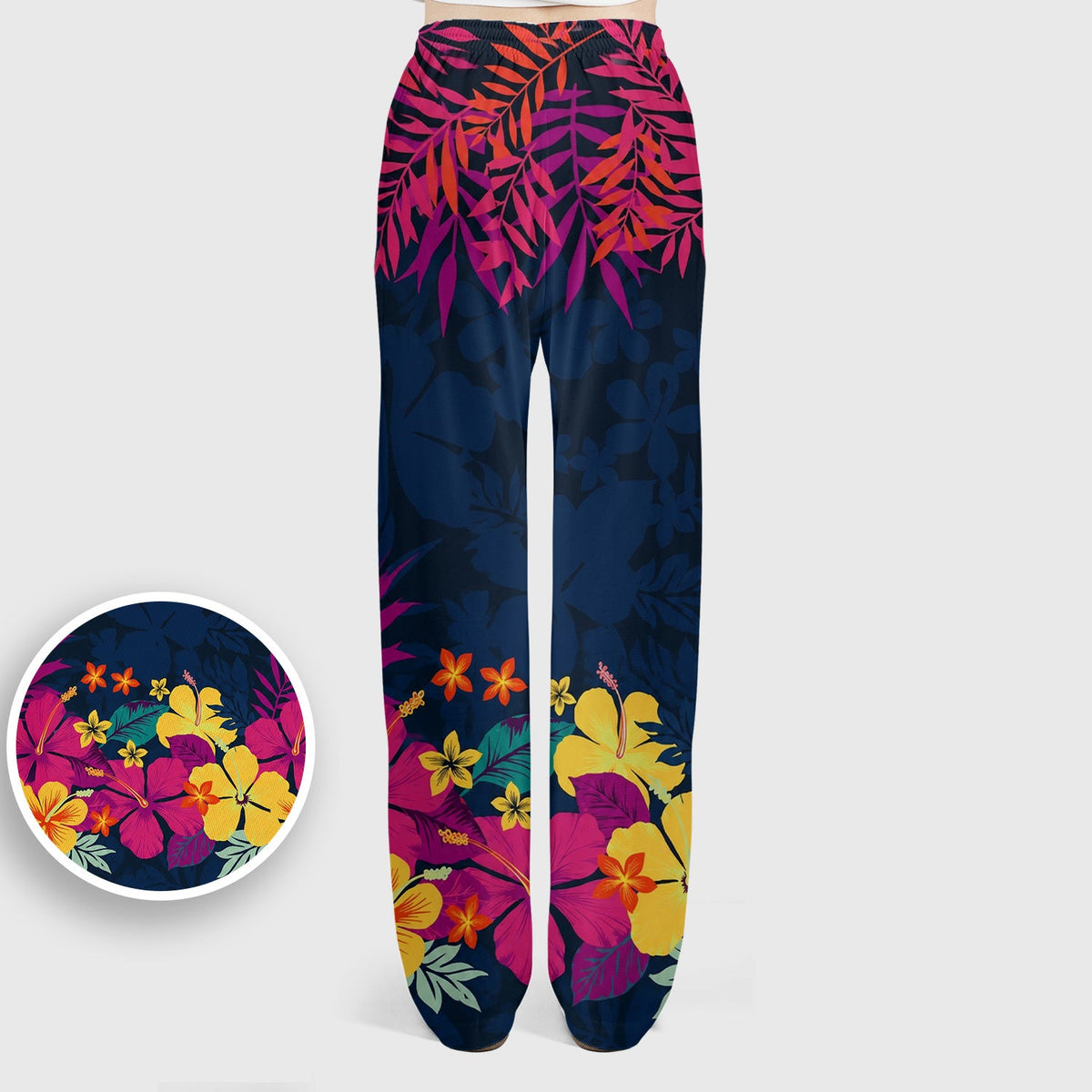 Tropical Hibiscus Palm Leaf Nurse Scrub Set