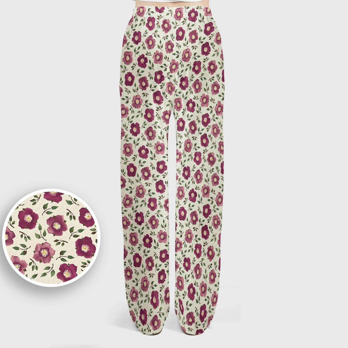 Purple Floral Blossom Leaf Nurse Scrub Set