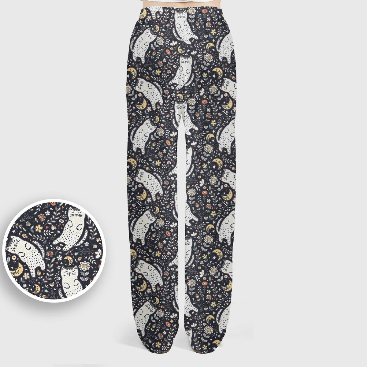 Moonlit Floral Cat Nurse Scrub Set