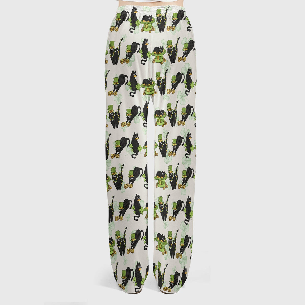 St Patrick Black Cat Clover Nurse Scrub Set