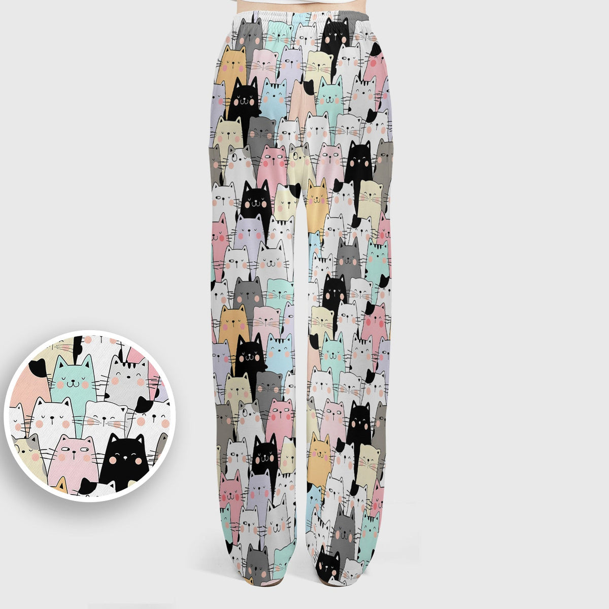 Cartoon Cat Crowd Nurse Scrub Set