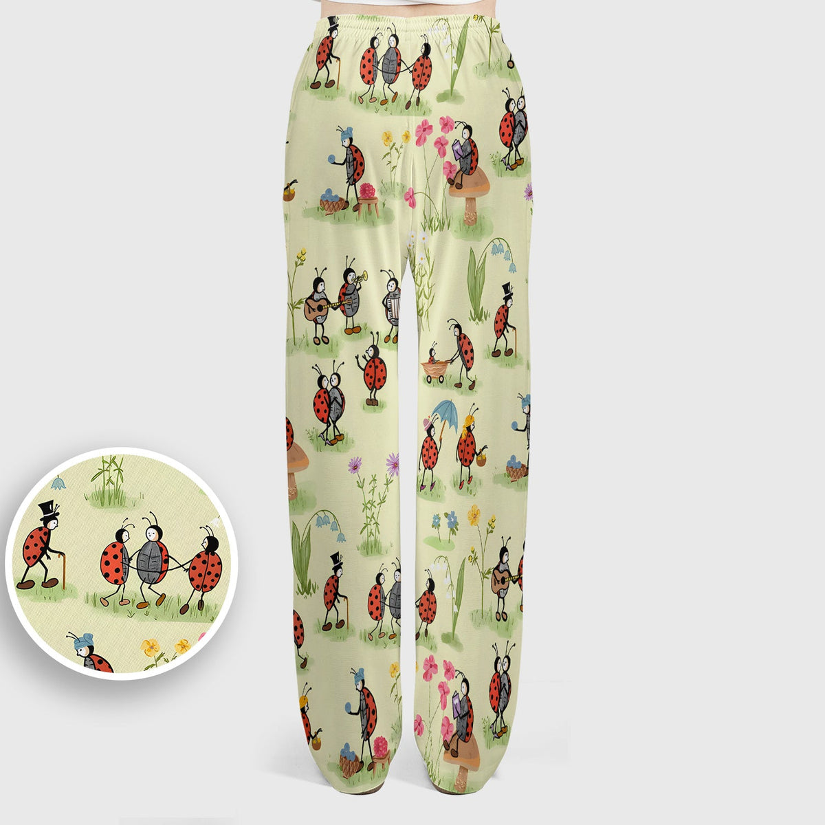 Whimsical Ladybug Garden Activity Nurse Scrub Set