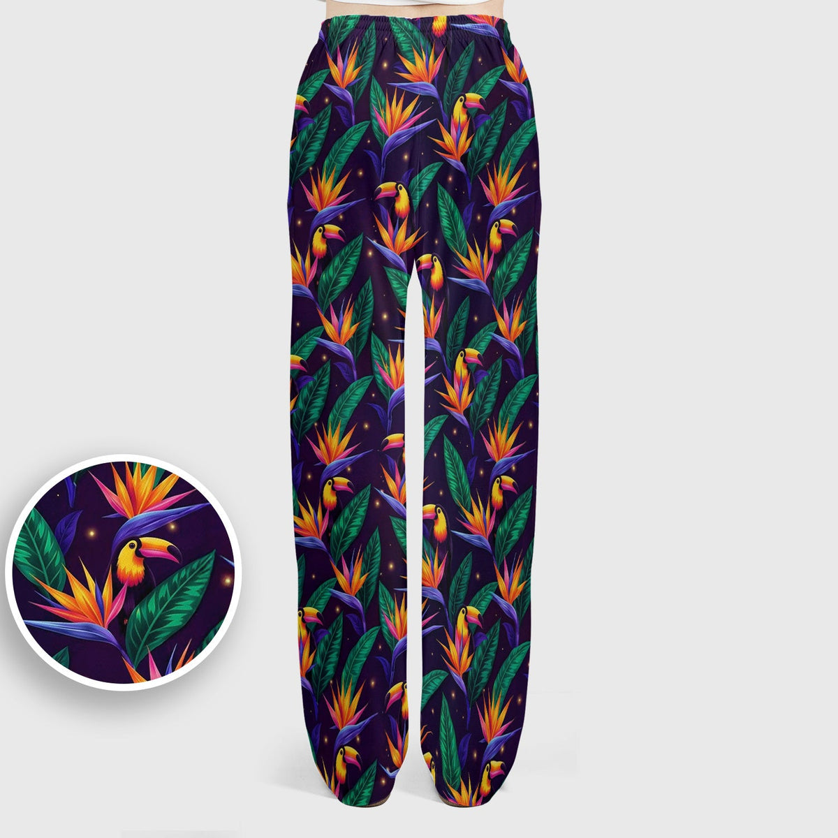 Tropical Toucan Paradise Leaves Nurse Scrub Set