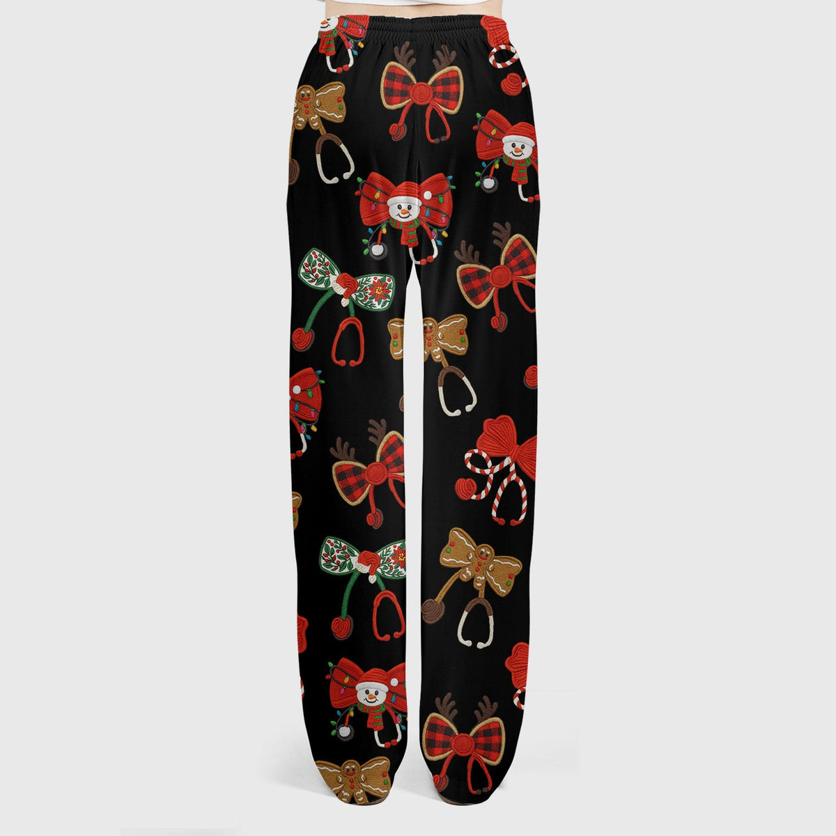 Christmas Stethoscope Bow Nurse Scrub Set