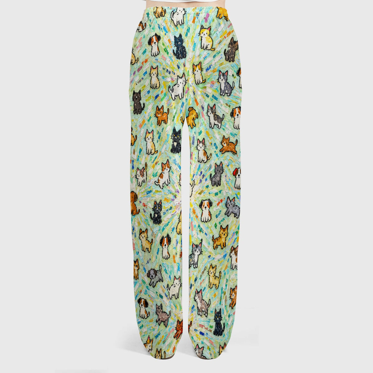 Colorful Cats Dogs Doodle Nurse Scrub Set