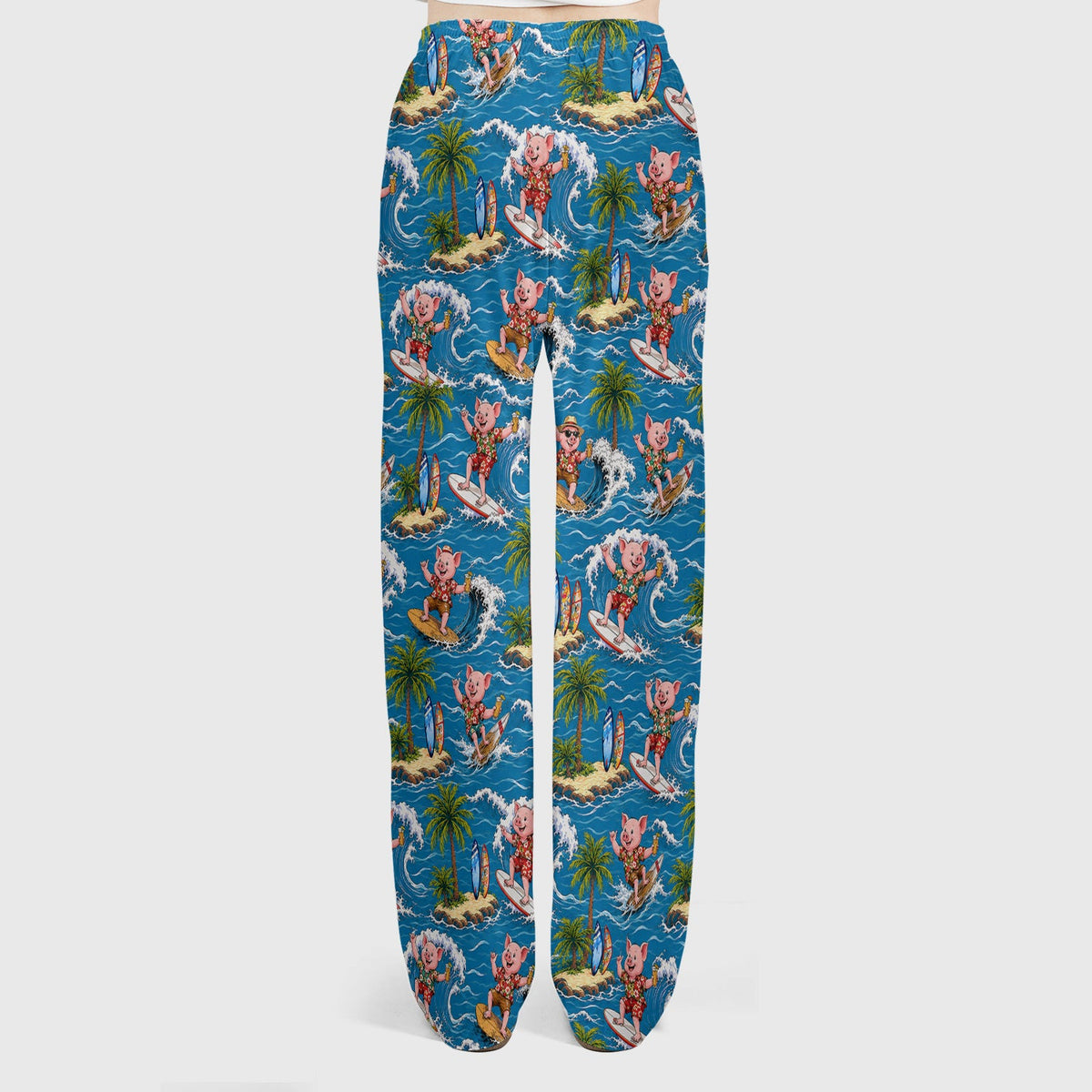 Tropical Surfing Pig Island Nurse Scrub Set