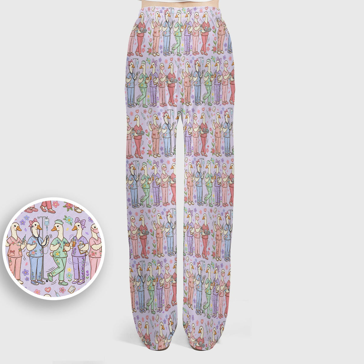 Goose Characters Floral Nurse Scrub Set