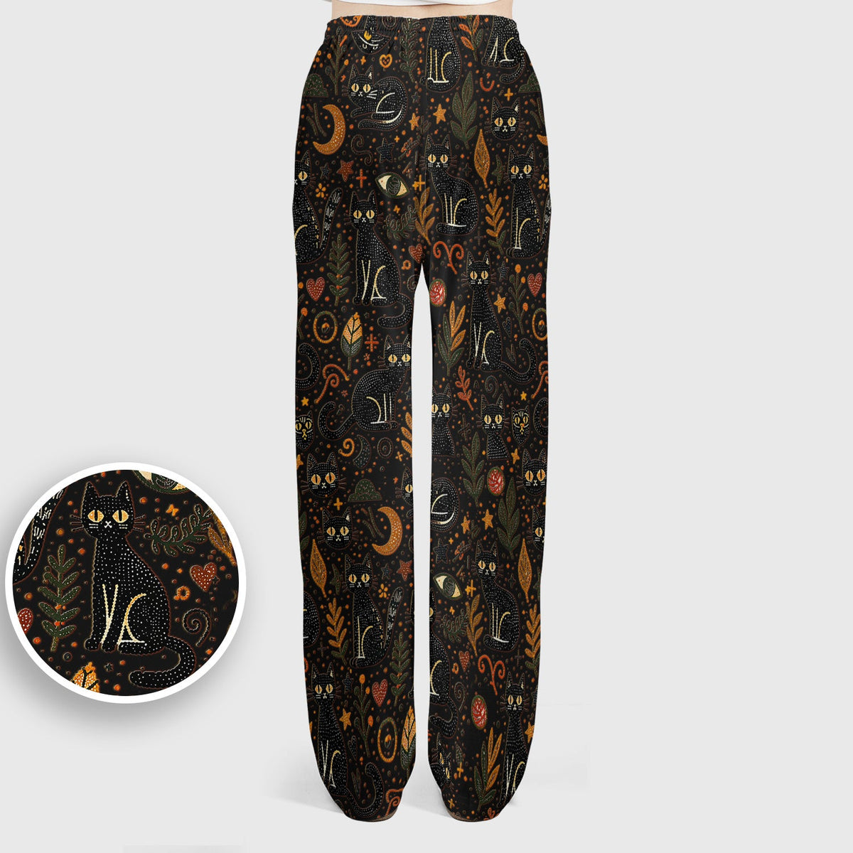 Mystic Black Cat Celestial Nurse Scrub Set
