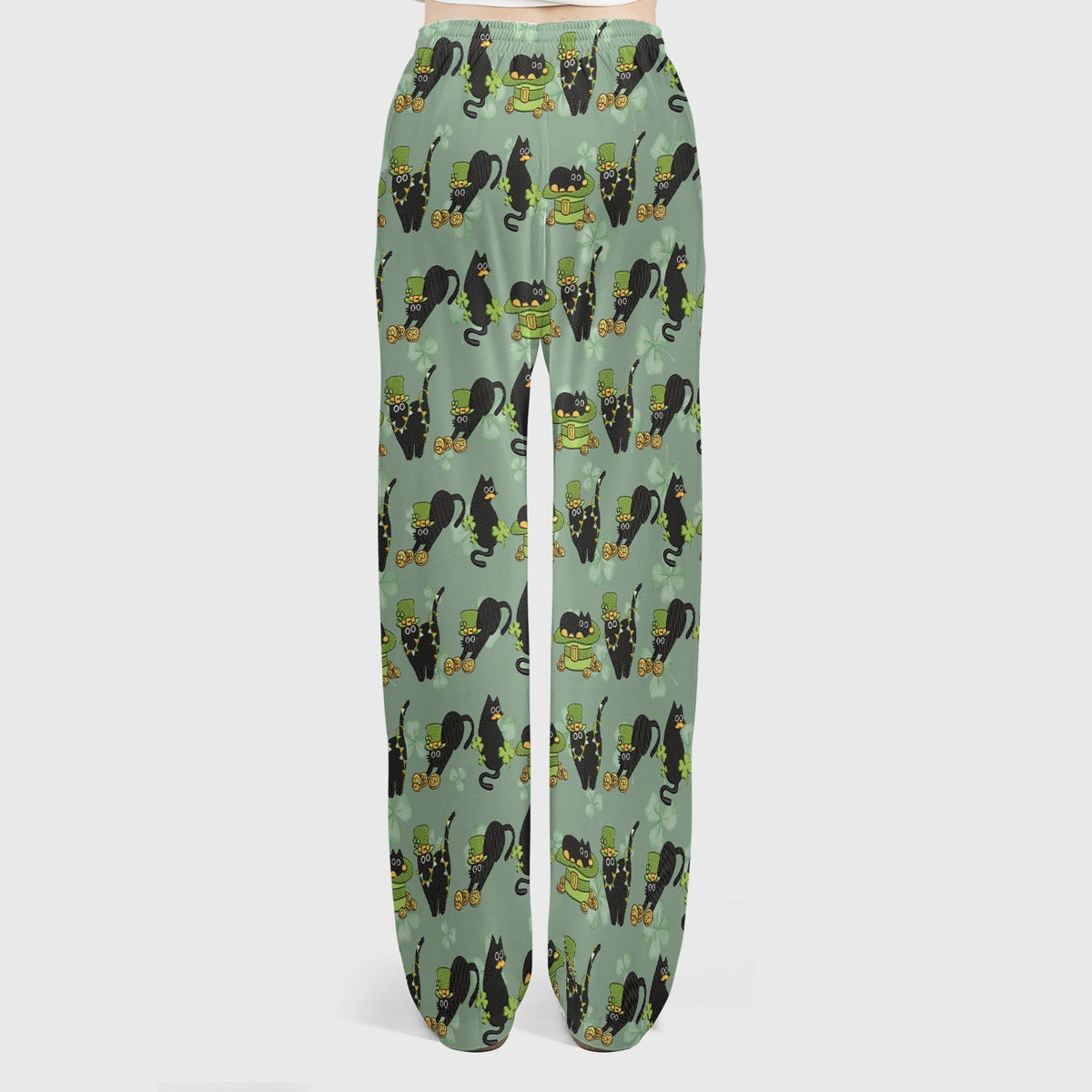 St Patrick Black Cat Clover Nurse Scrub Set