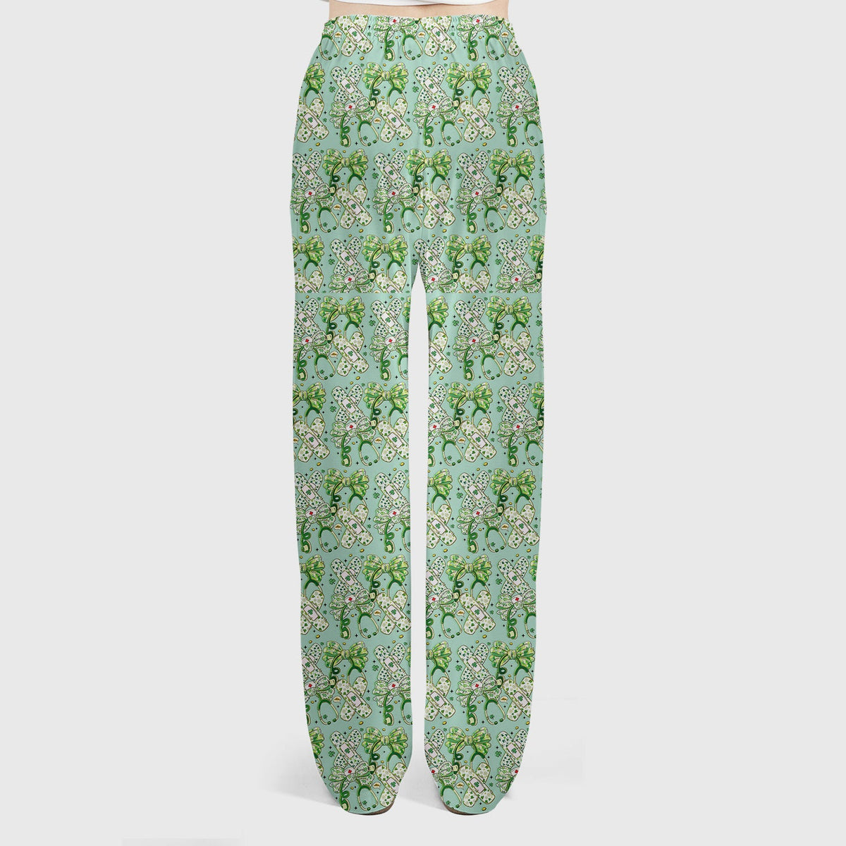 St Patrick Shamrock Stethoscope Nurse Scrub Set