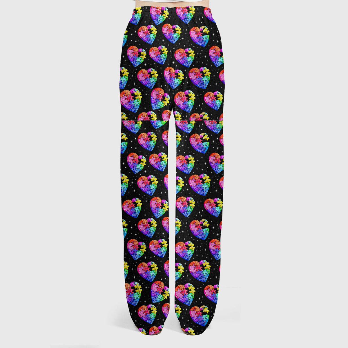 Rainbow Autism Puzzle Heart Starry Sky Nurse Scrub Set