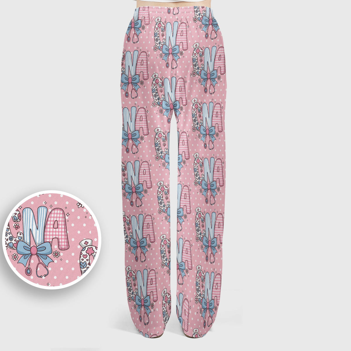 Floral Bow Nurse Scrub Set