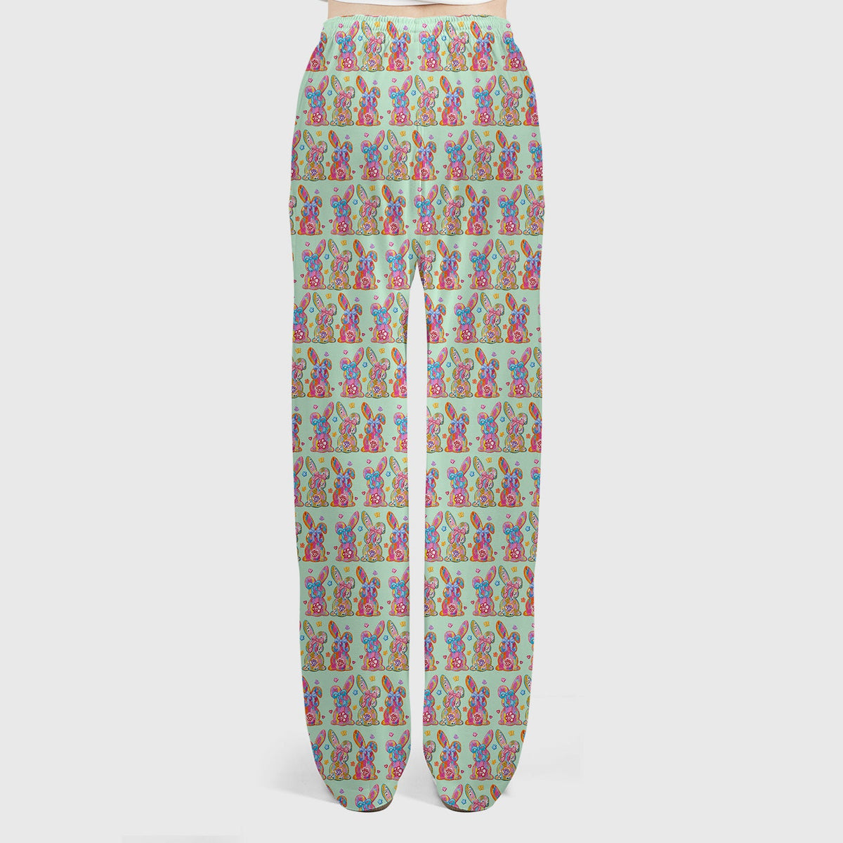 Pastel Bunny Floral Nurse Scrub Set