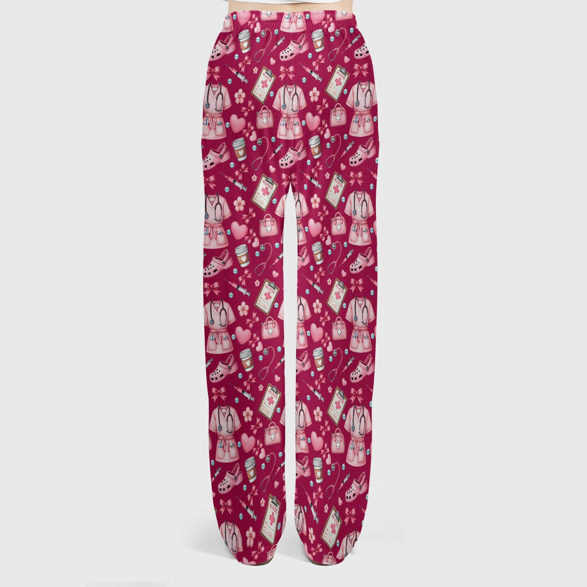 Valentine Pink Nurse Icons Scrub Set