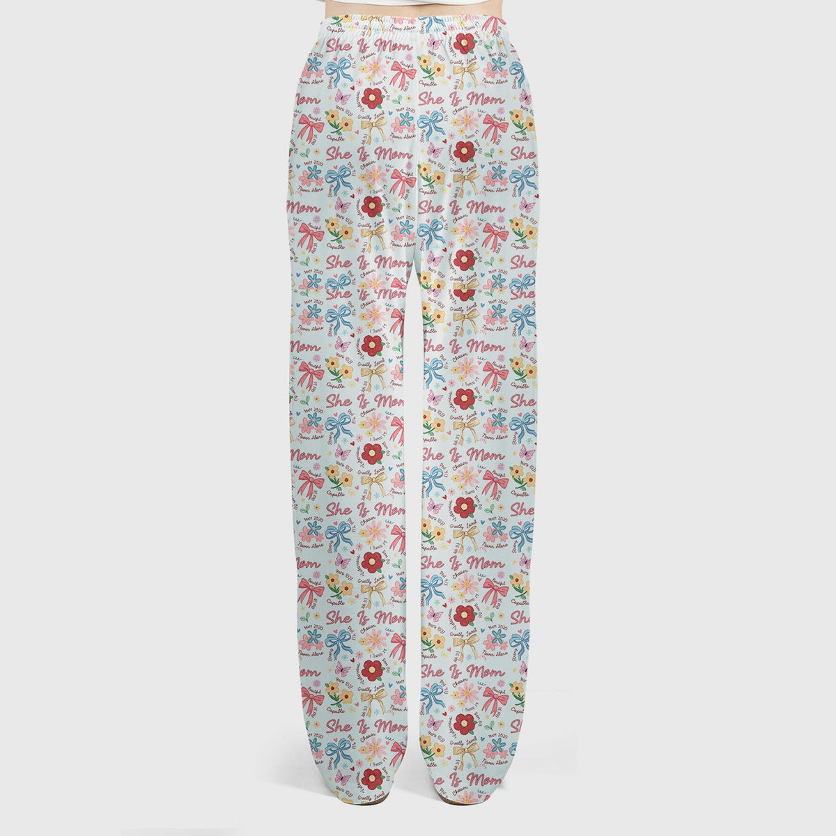 She Is Mom Flower Bow Nurse Scrub Set