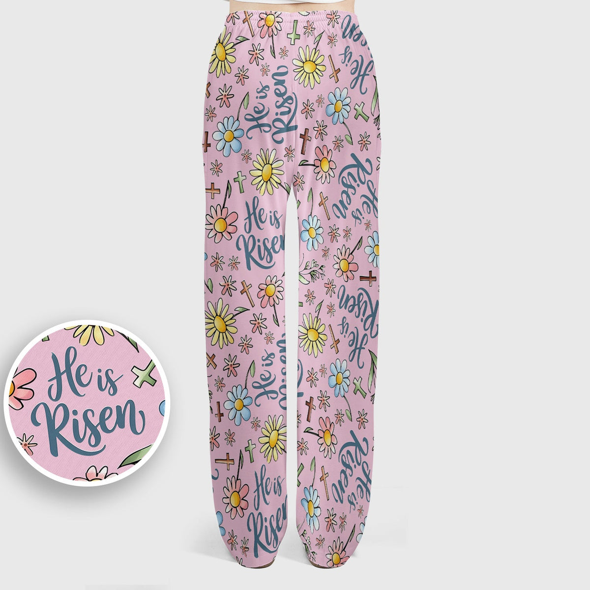 Risen Cross Flower Nurse Scrub Set - Easter Gift
