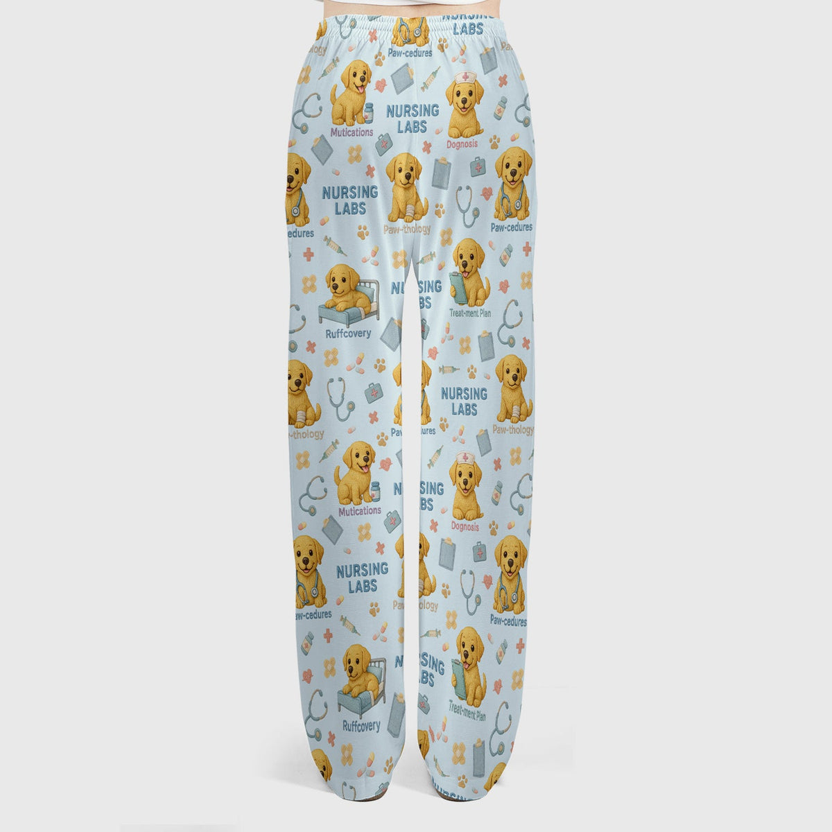 Labrador Nursing Scrub Set, Cute Dog Pattern Nurse Uniform,  Comfortable Scrubs For Nurses