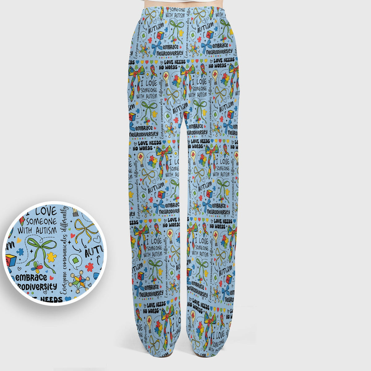 Autism Awareness Puzzle Ribbon Pastel Nurse Scrub Set