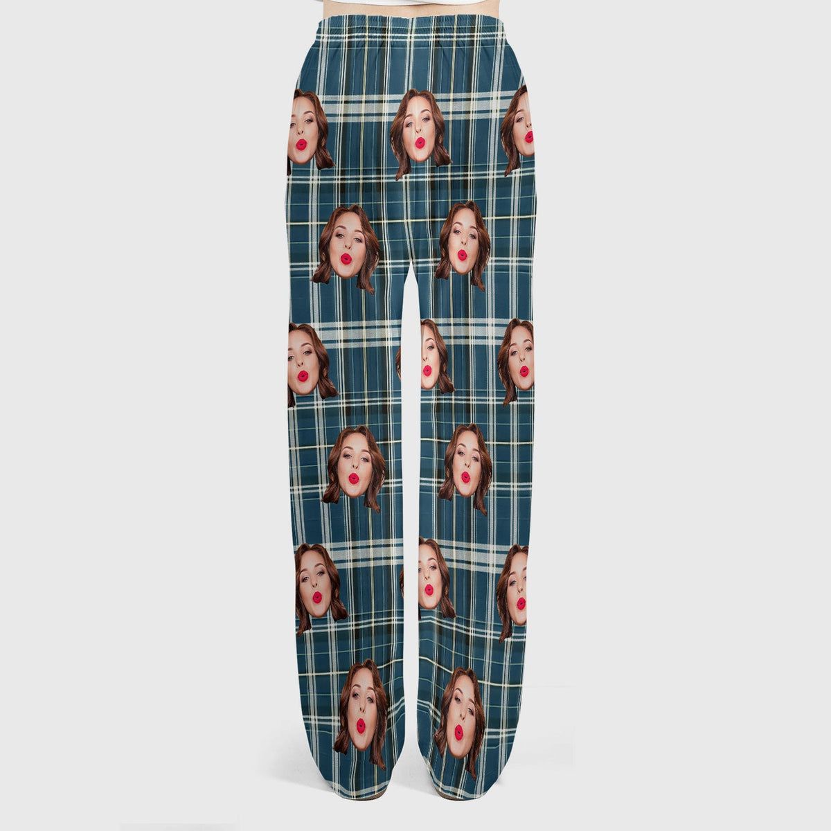 Personalized Photo Plaid Nurse Scrub Set