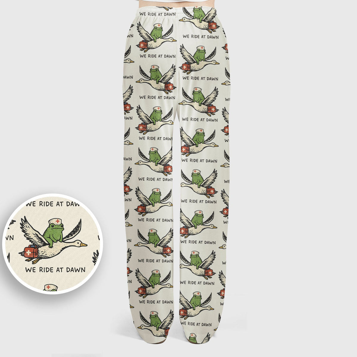 Frog Riding Goose Nurse Scrub Set