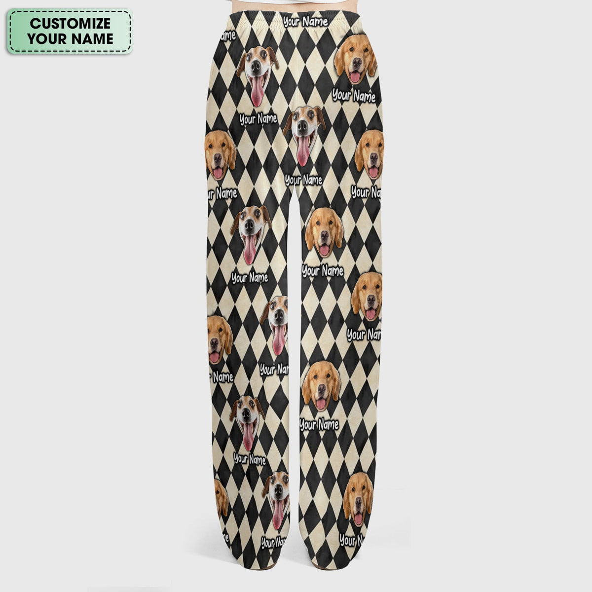 Personalized Pet Portrait Argyle Nurse Scrub Set