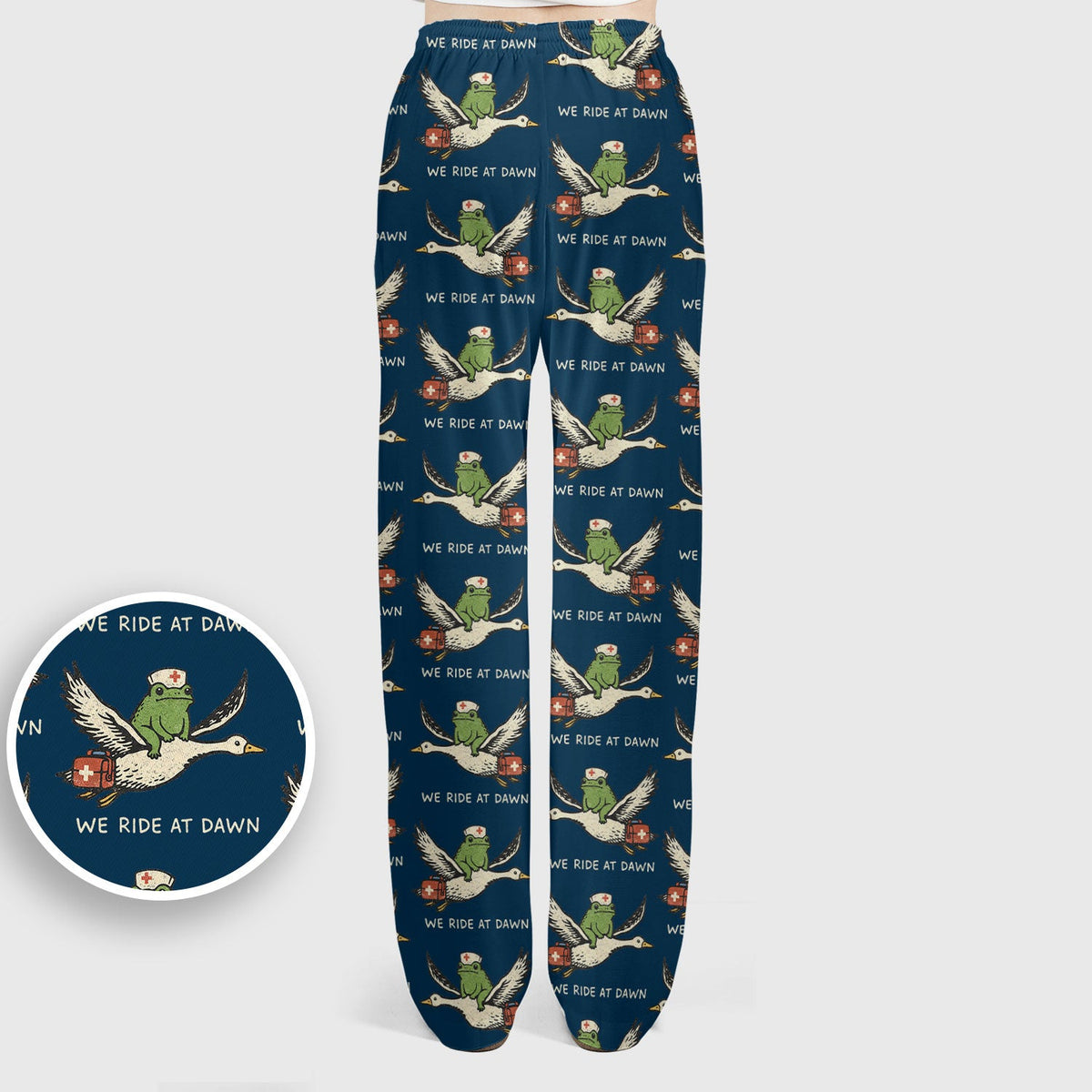 Frog Riding Goose Nurse Scrub Set