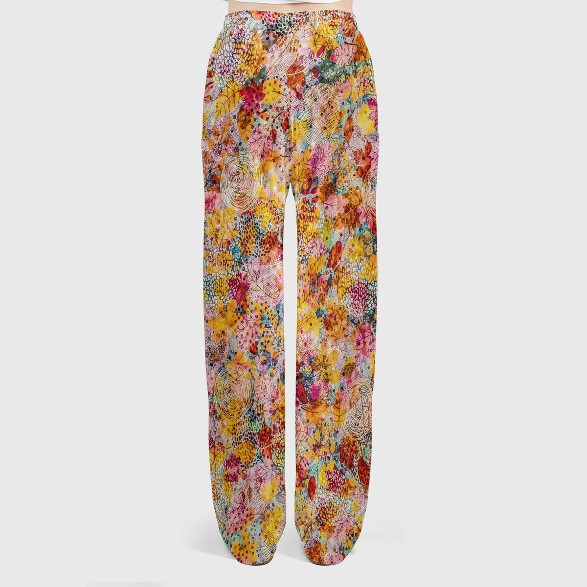 Autumn Floral Leaves Nurse Scrub Set