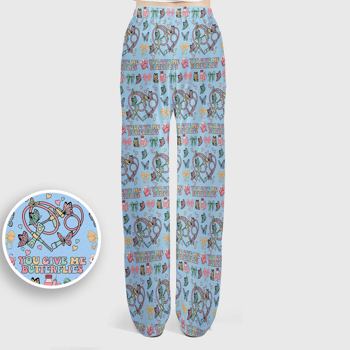 Butterfly Heart Nurse Scrub Set - Valentines Day Gift