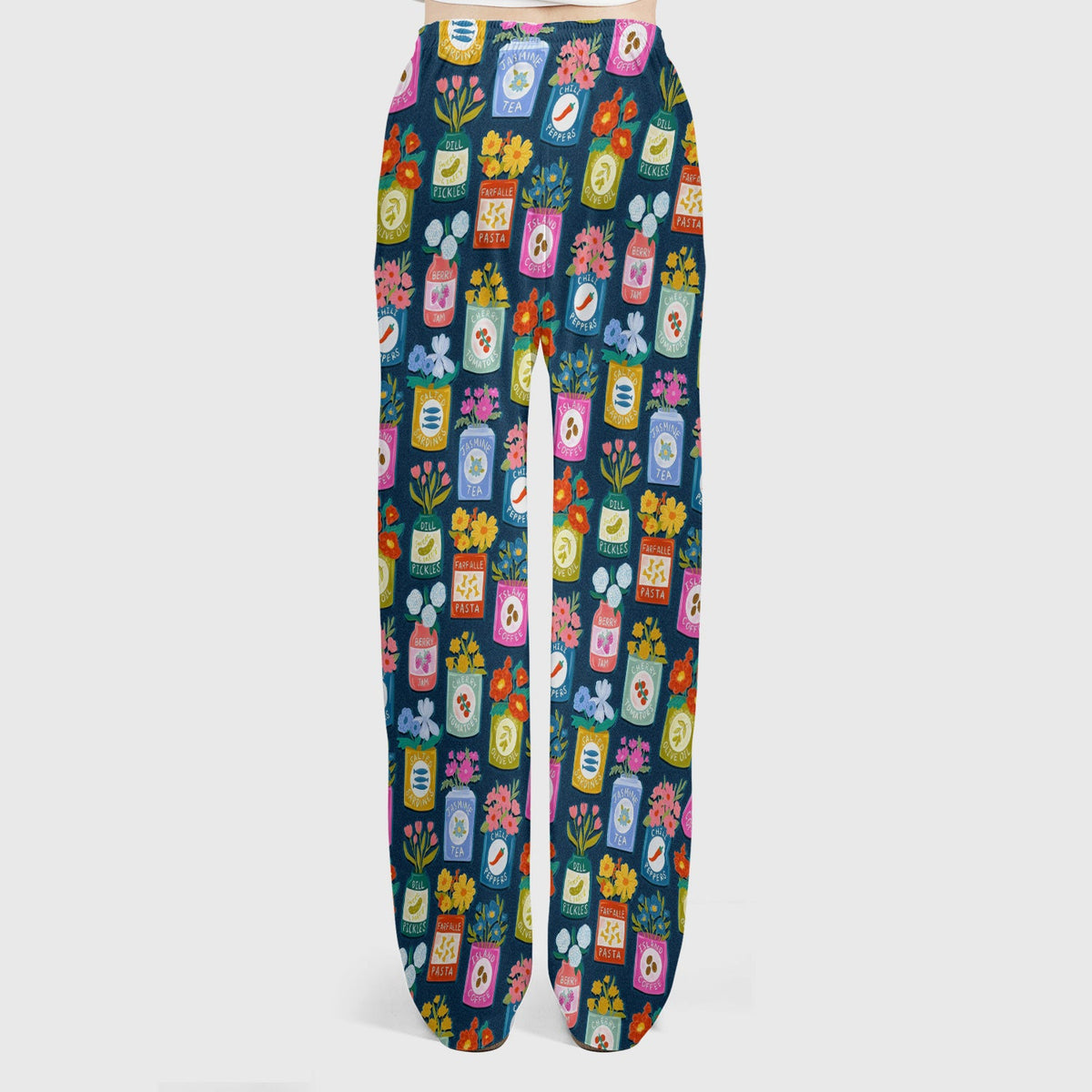 Colorful Pantry Jars Flowers Nurse Scrub Set