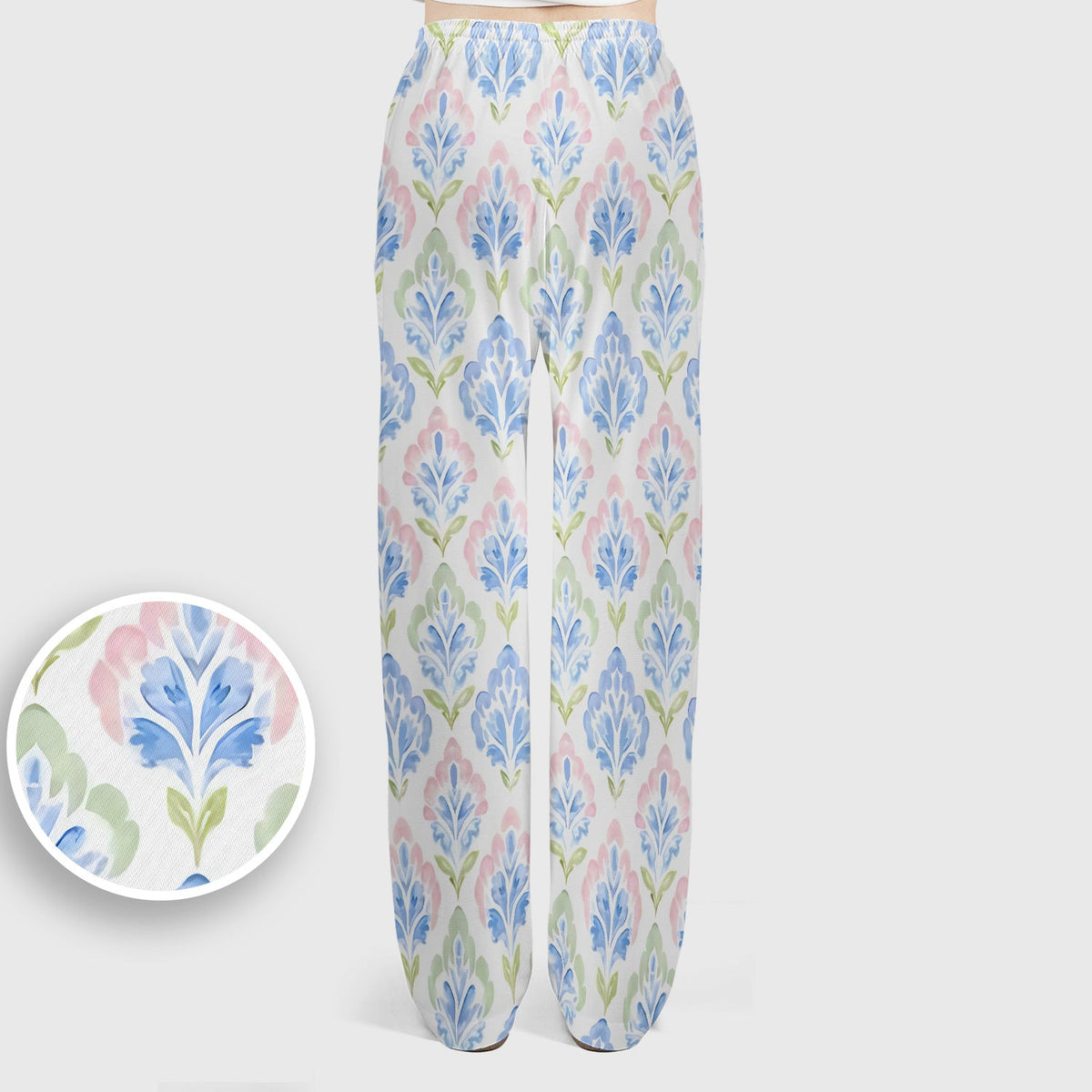 Blue Floral Damask Nurse Scrub Set