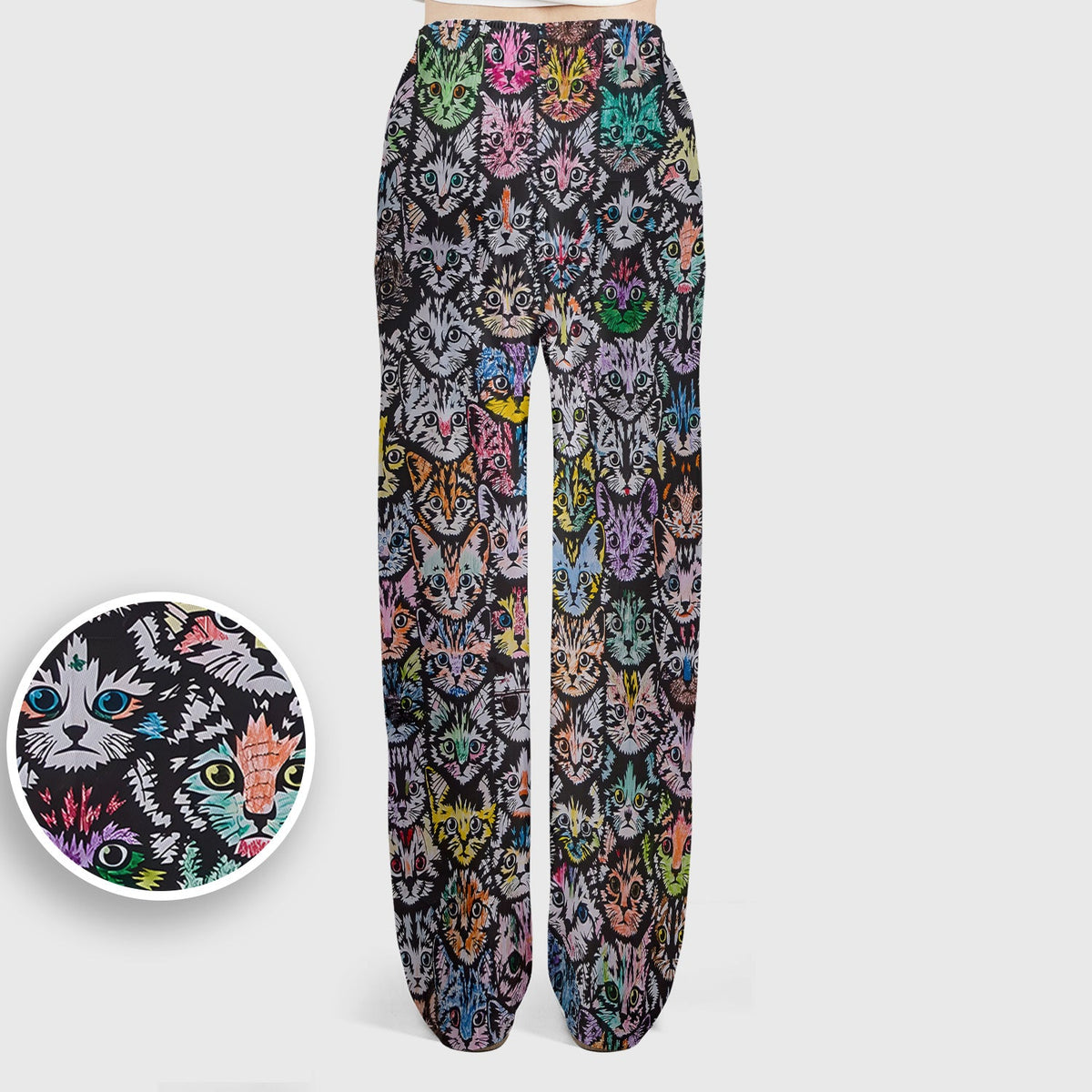 Colorful Cat Faces Nurse Scrub Set