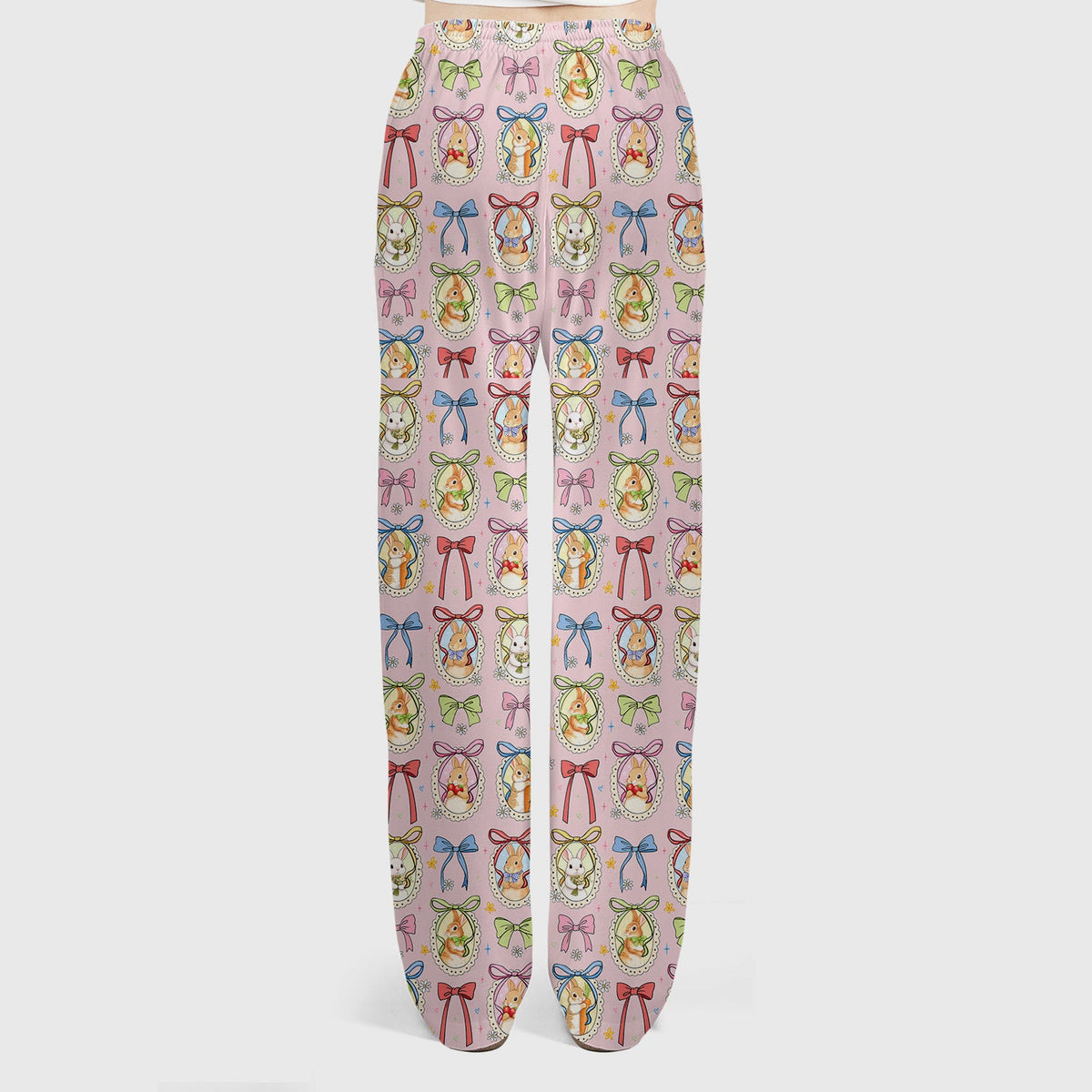 Bunny Cameo Bow Nurse Scrub Set - Easter Gift