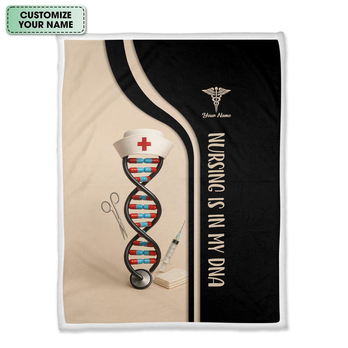 Personalized Nursing DNA Nurse Blanket