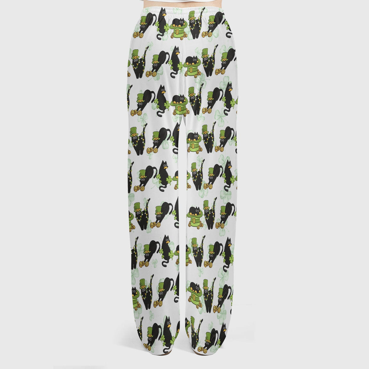 St Patrick Black Cat Clover Nurse Scrub Set