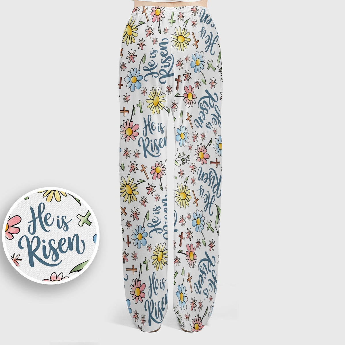 Risen Cross Flower Nurse Scrub Set - Easter Gift