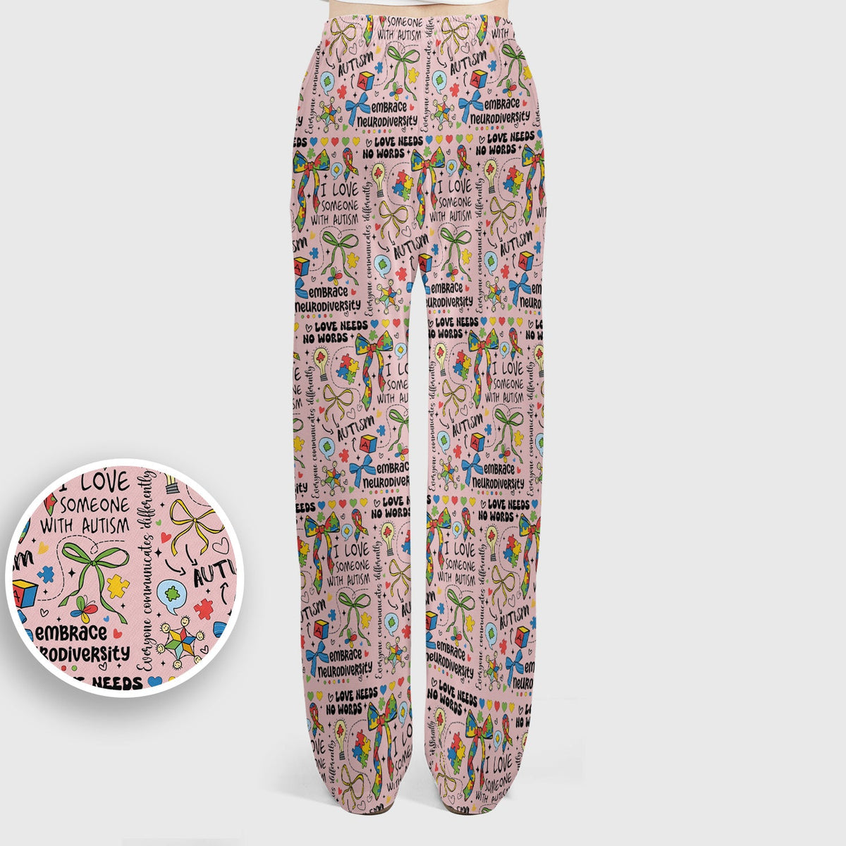 Autism Awareness Puzzle Ribbon Pastel Nurse Scrub Set