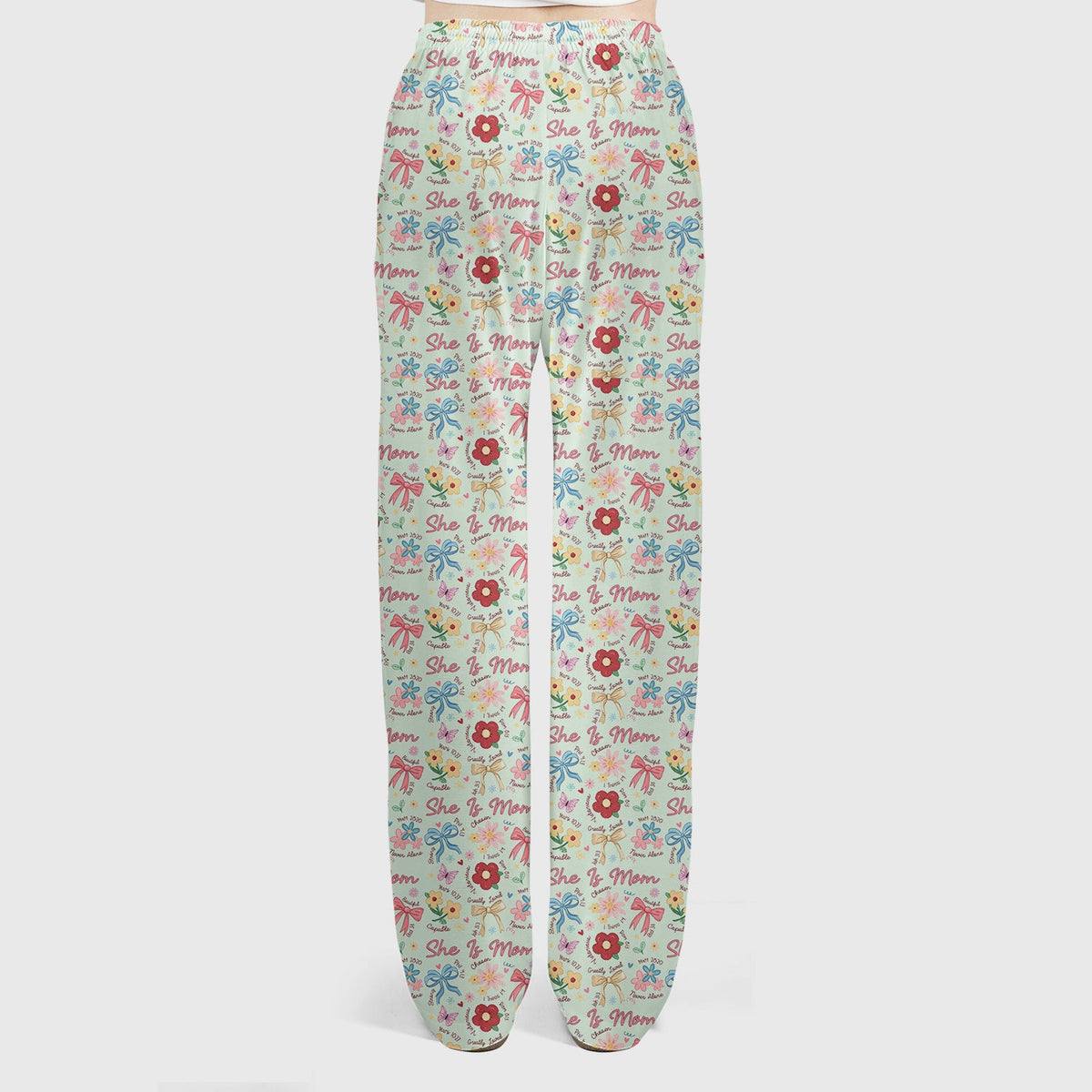 She Is Mom Flower Bow Nurse Scrub Set
