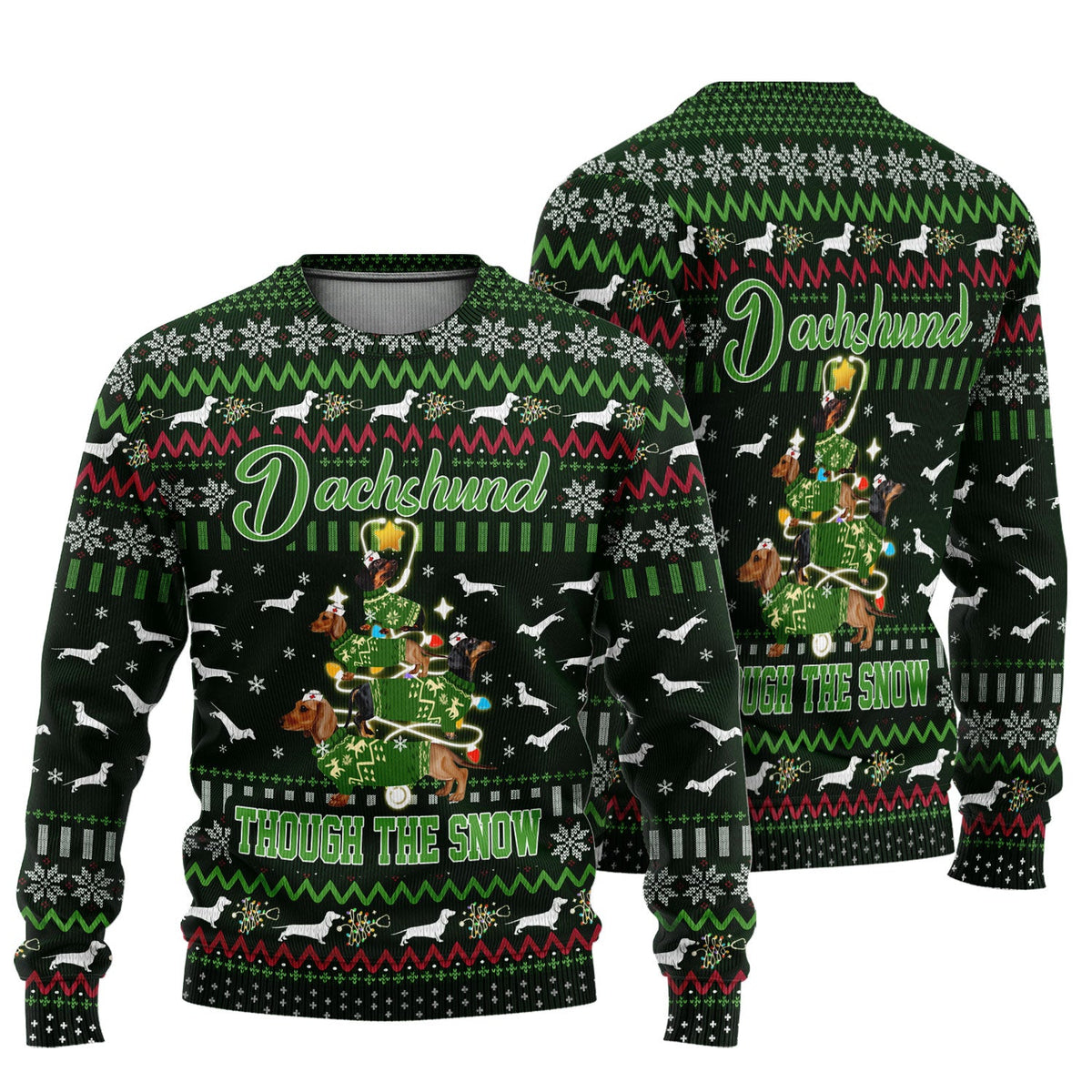 Dachshund Xmas Tree Ugly Christmas Sweater
