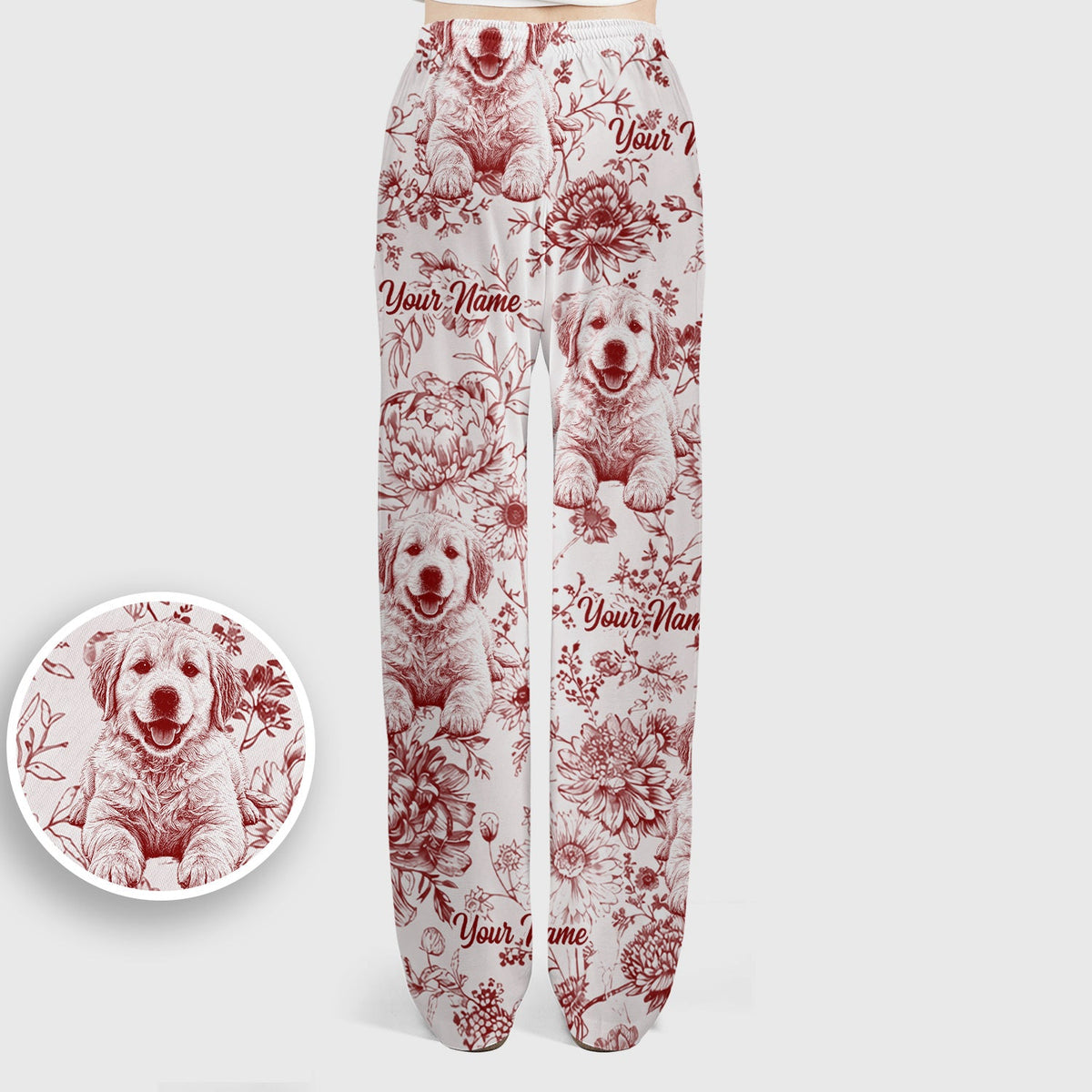 Personalized Pet Photo Floral Nurse Scrub Set