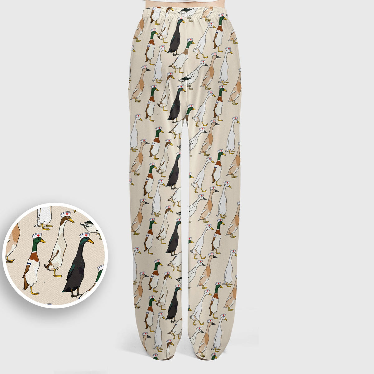 Duck Pattern Nurse Scrub Set
