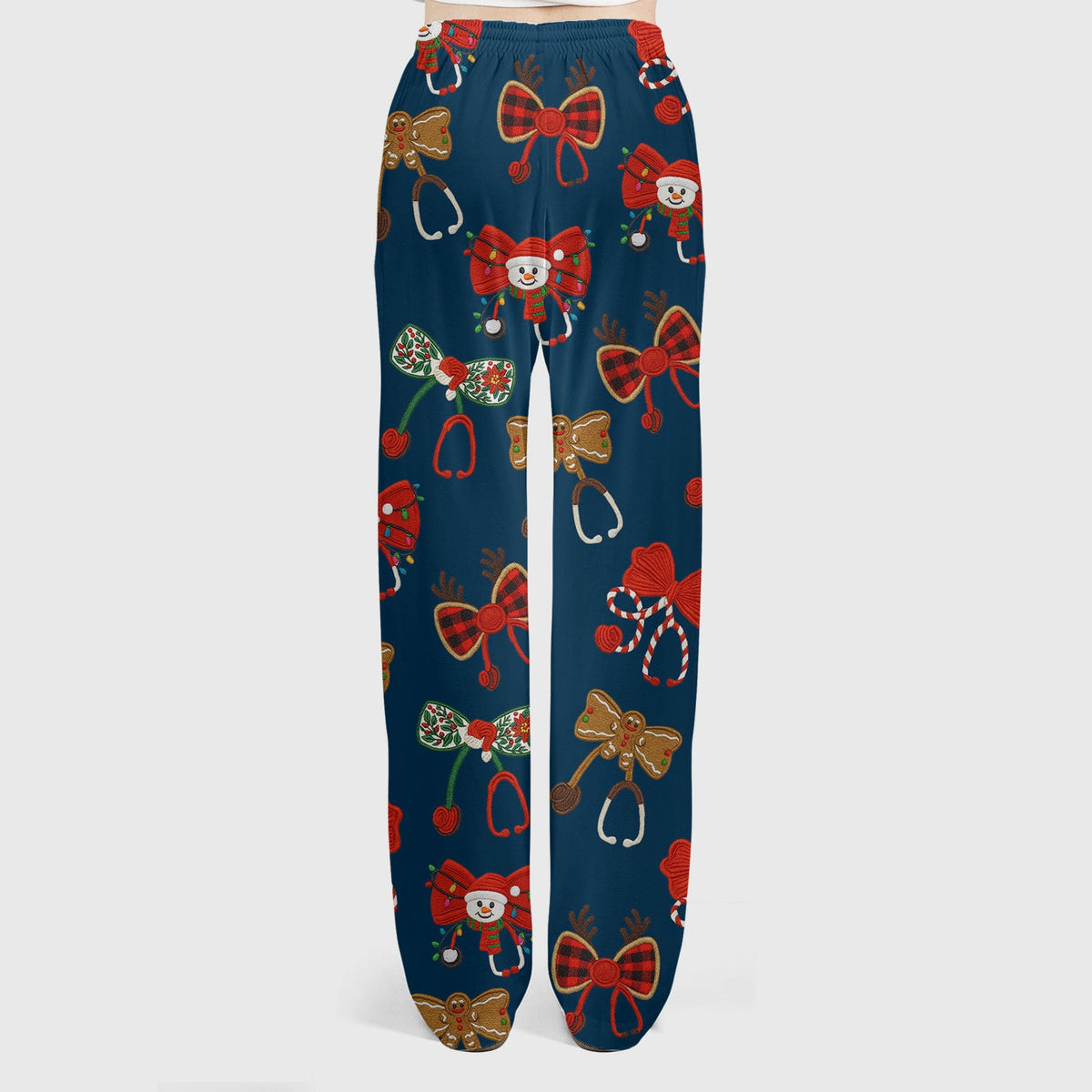 Christmas Stethoscope Bow Nurse Scrub Set