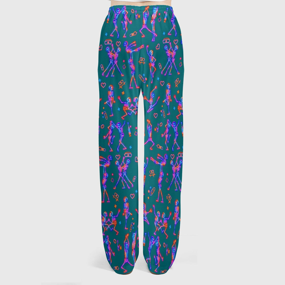 Neon Dancing Skeleton Nurse Scrub Set