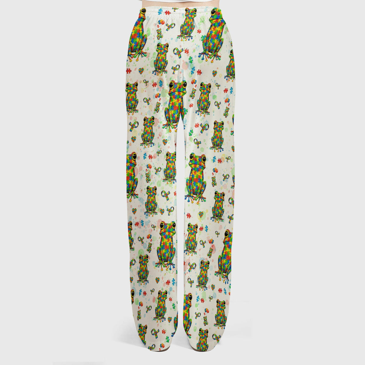 Colorful Autism Puzzle Frog Nurse Scrub Set