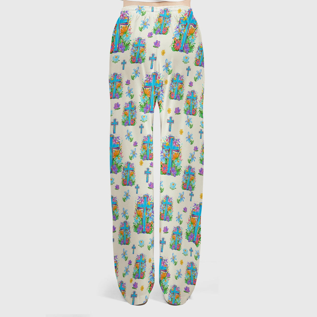 Christian Floral Cross Spring Nurse Scrub Set